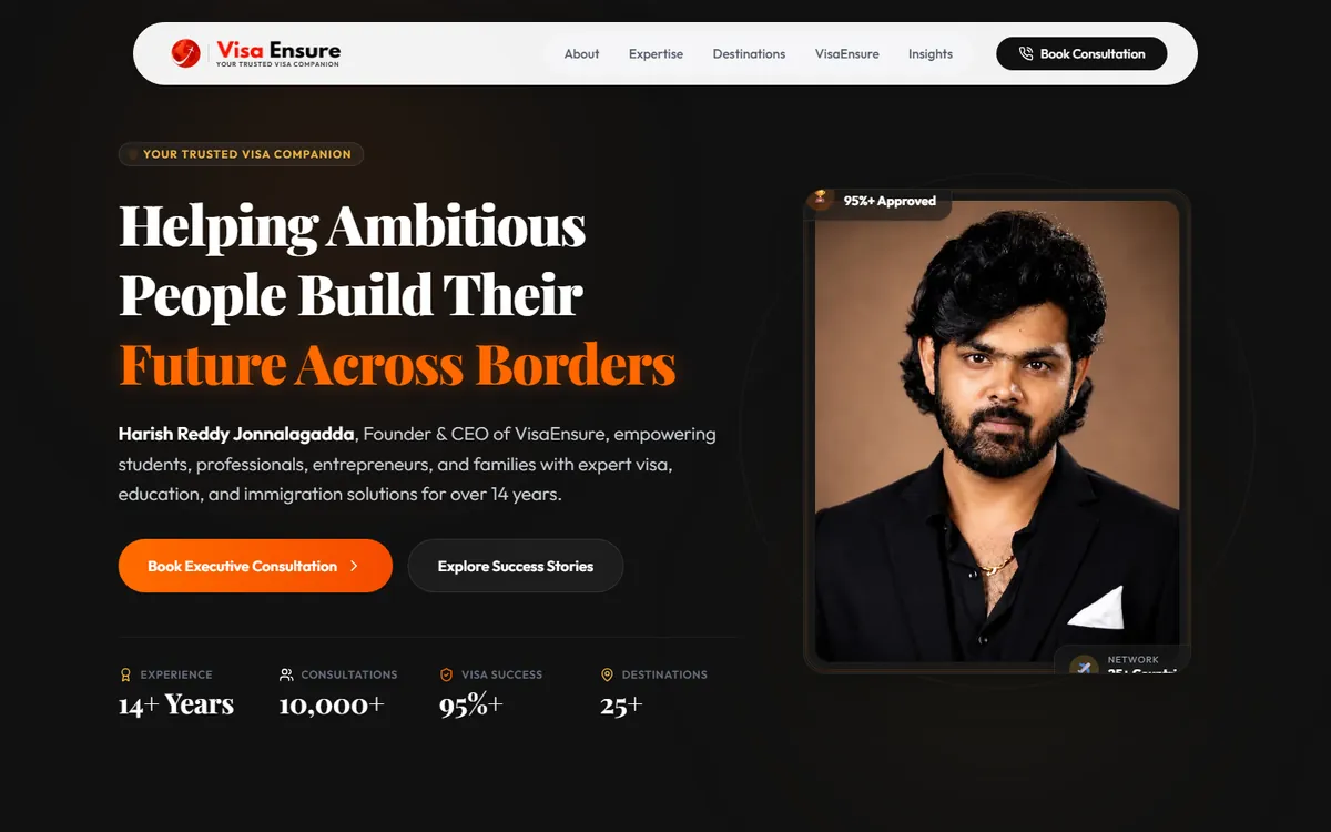 Harish Reddy — Personal Brand Site preview