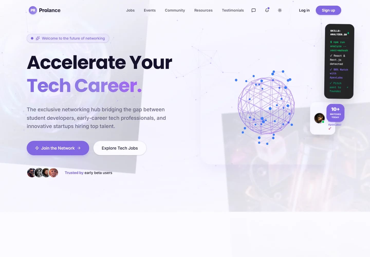 Prolance — desktop website screenshot