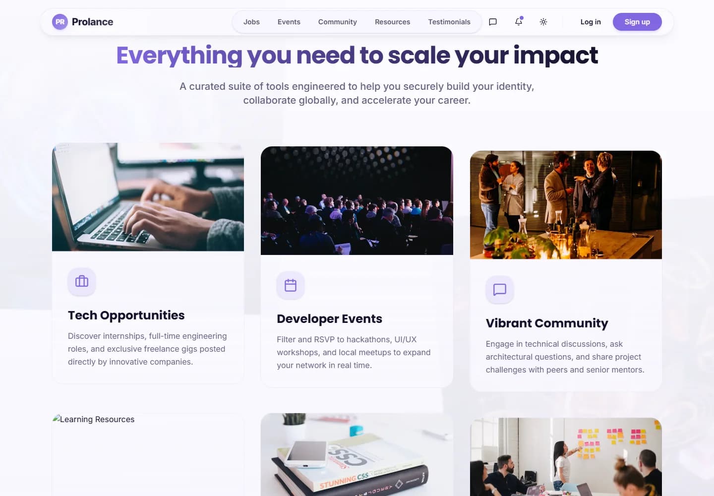 Prolance — website detail screenshot