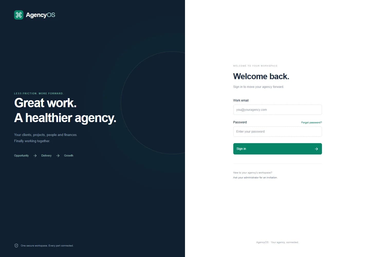 AgencyOS — desktop website screenshot