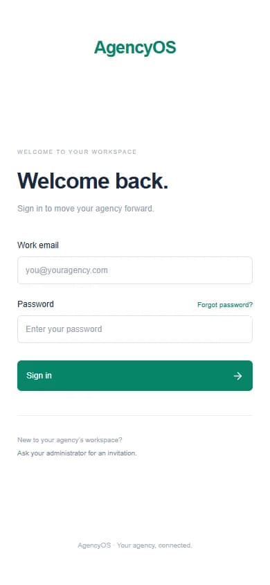 AgencyOS — mobile website screenshot