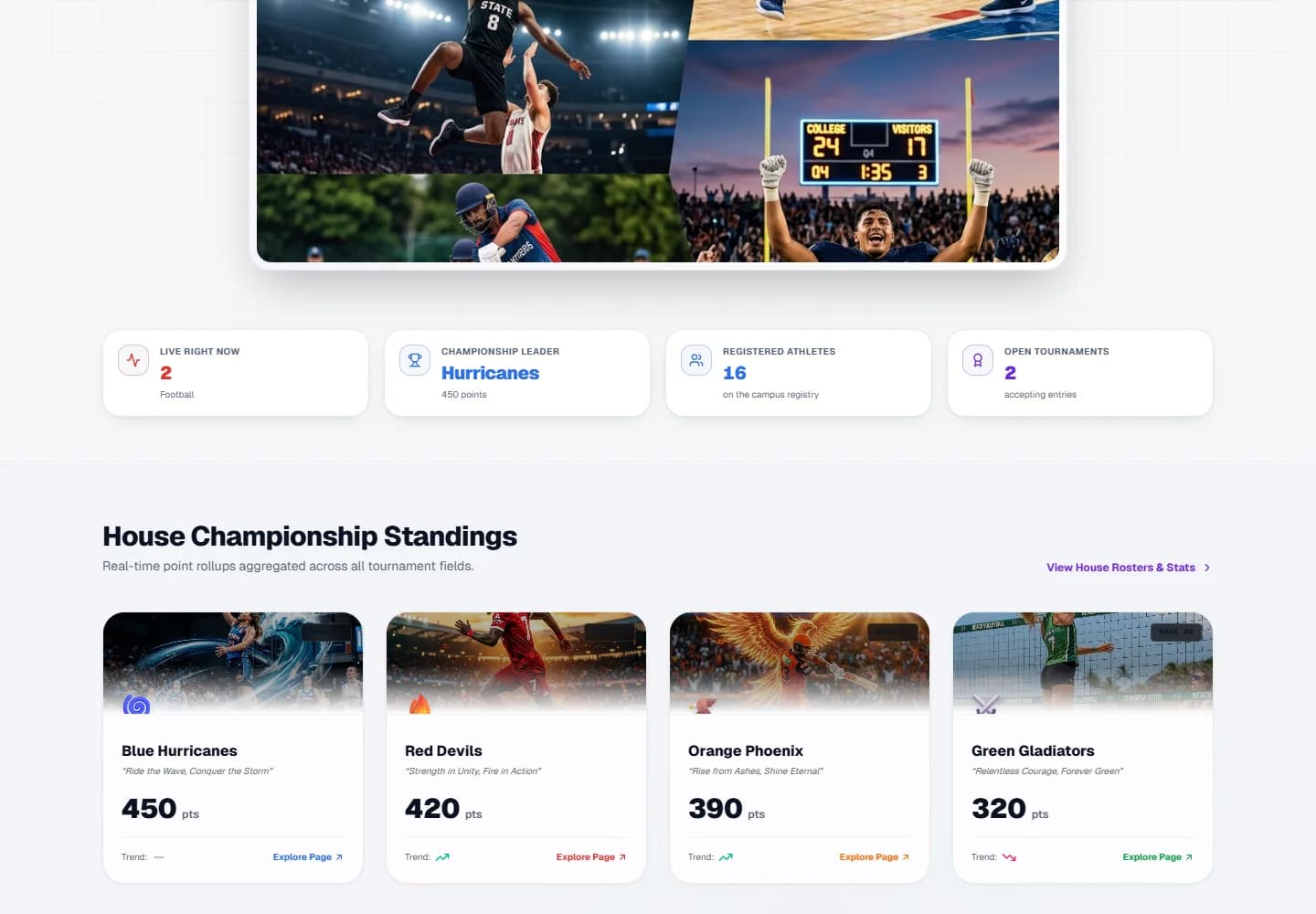 IGNUS Sports Portal — website detail screenshot