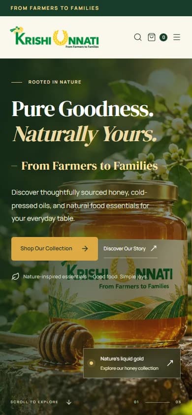 KrishiUnnati — mobile website screenshot
