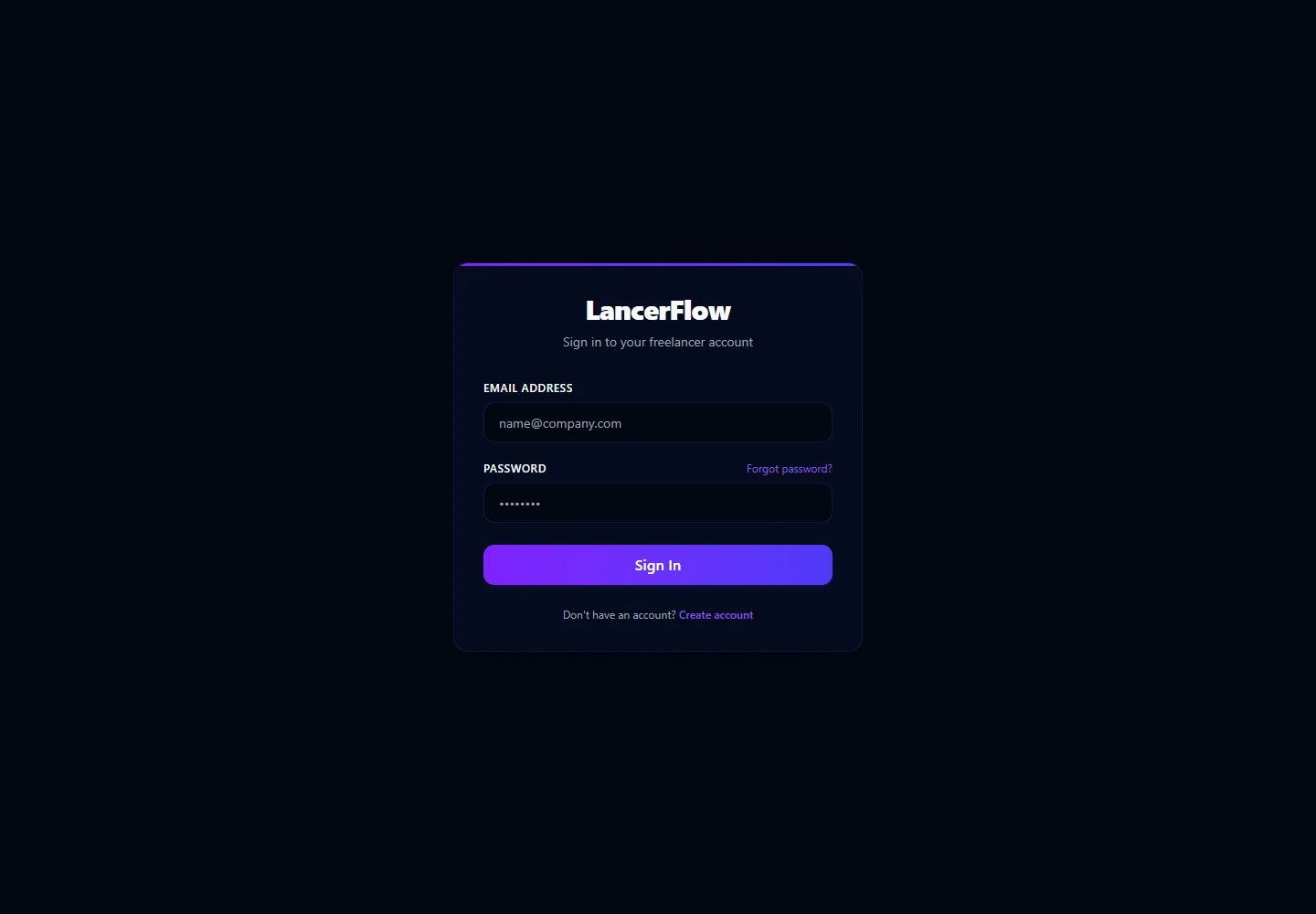 LancerFlow — desktop website screenshot