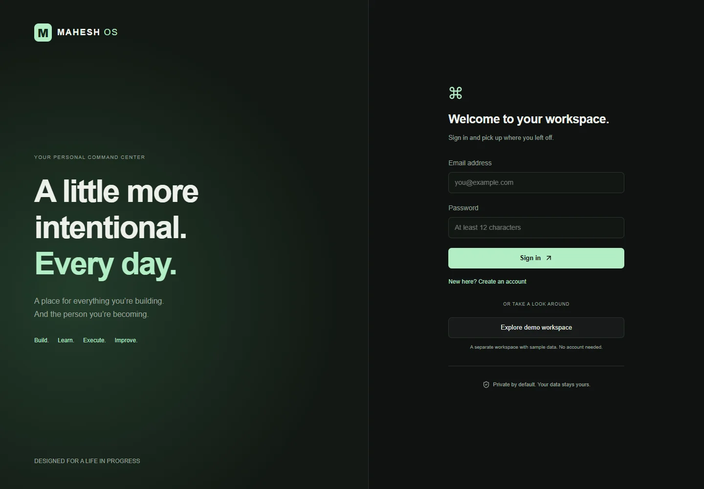 Mahesh OS — desktop website screenshot