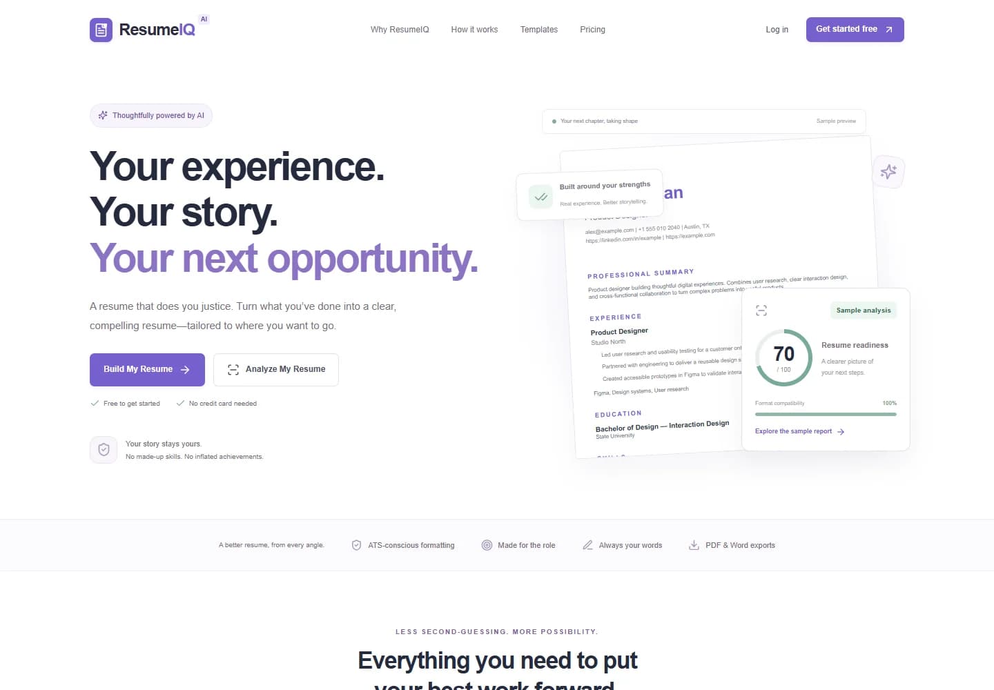 ResumeIQ AI — desktop website screenshot