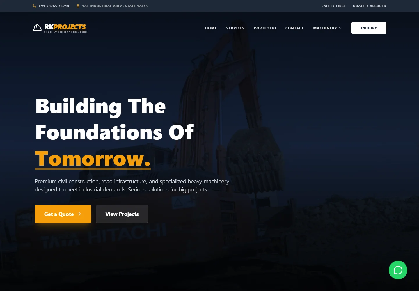 RK Projects — desktop website screenshot