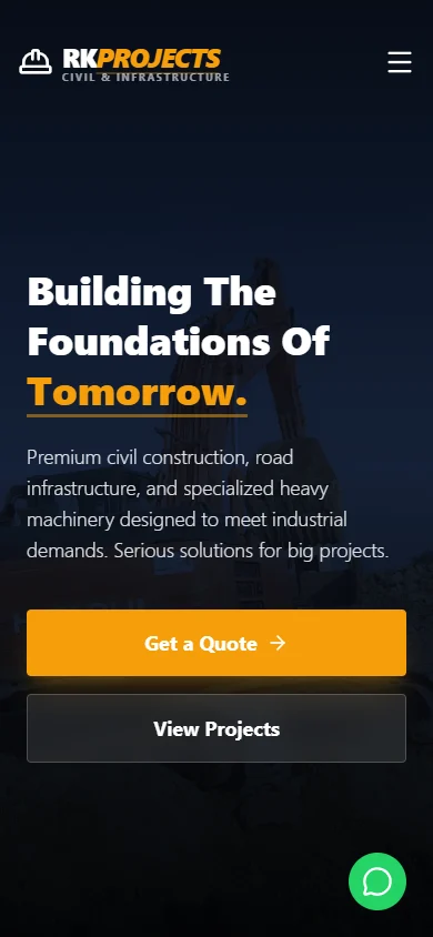 RK Projects — mobile website screenshot
