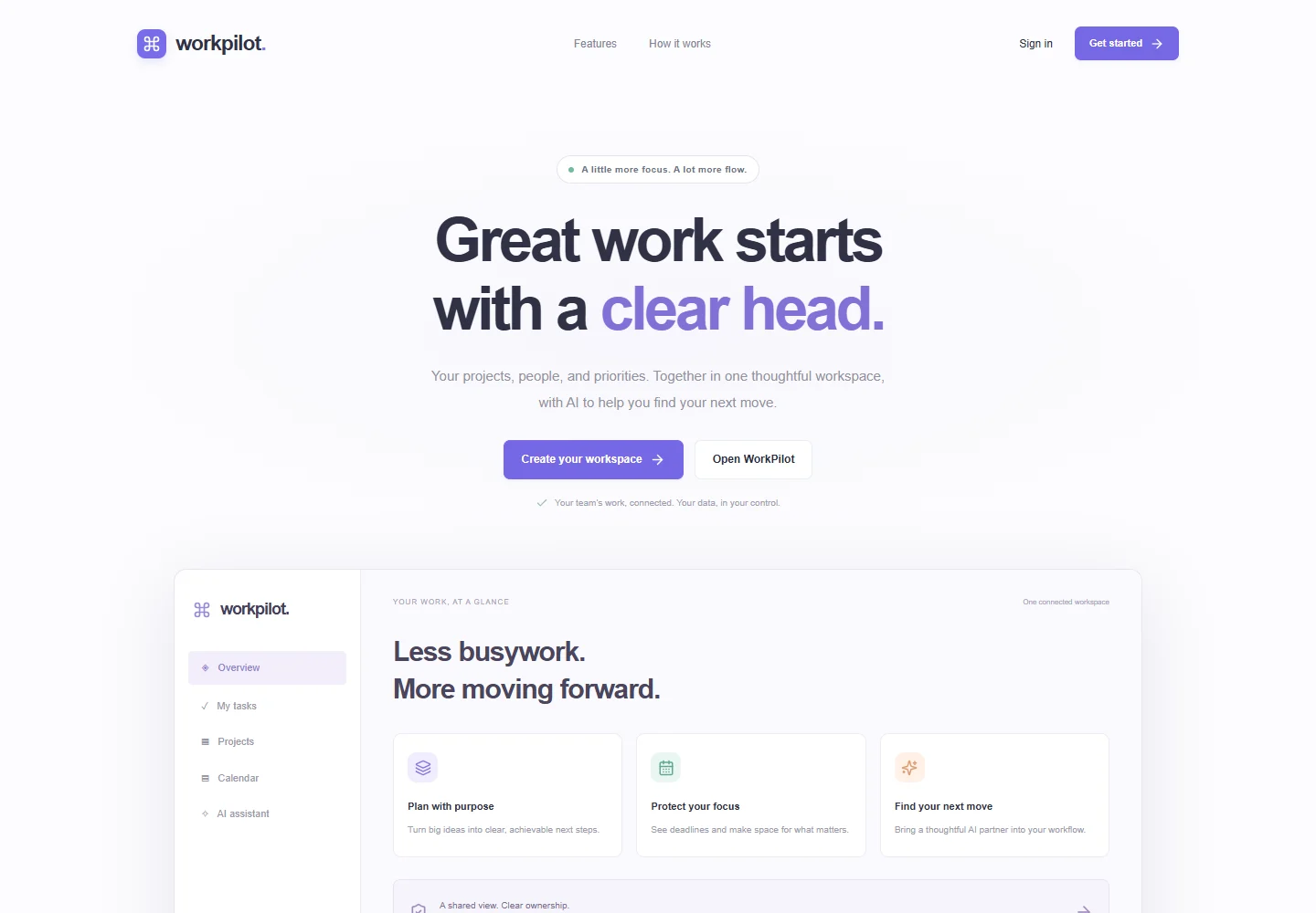 WorkPilot — desktop website screenshot